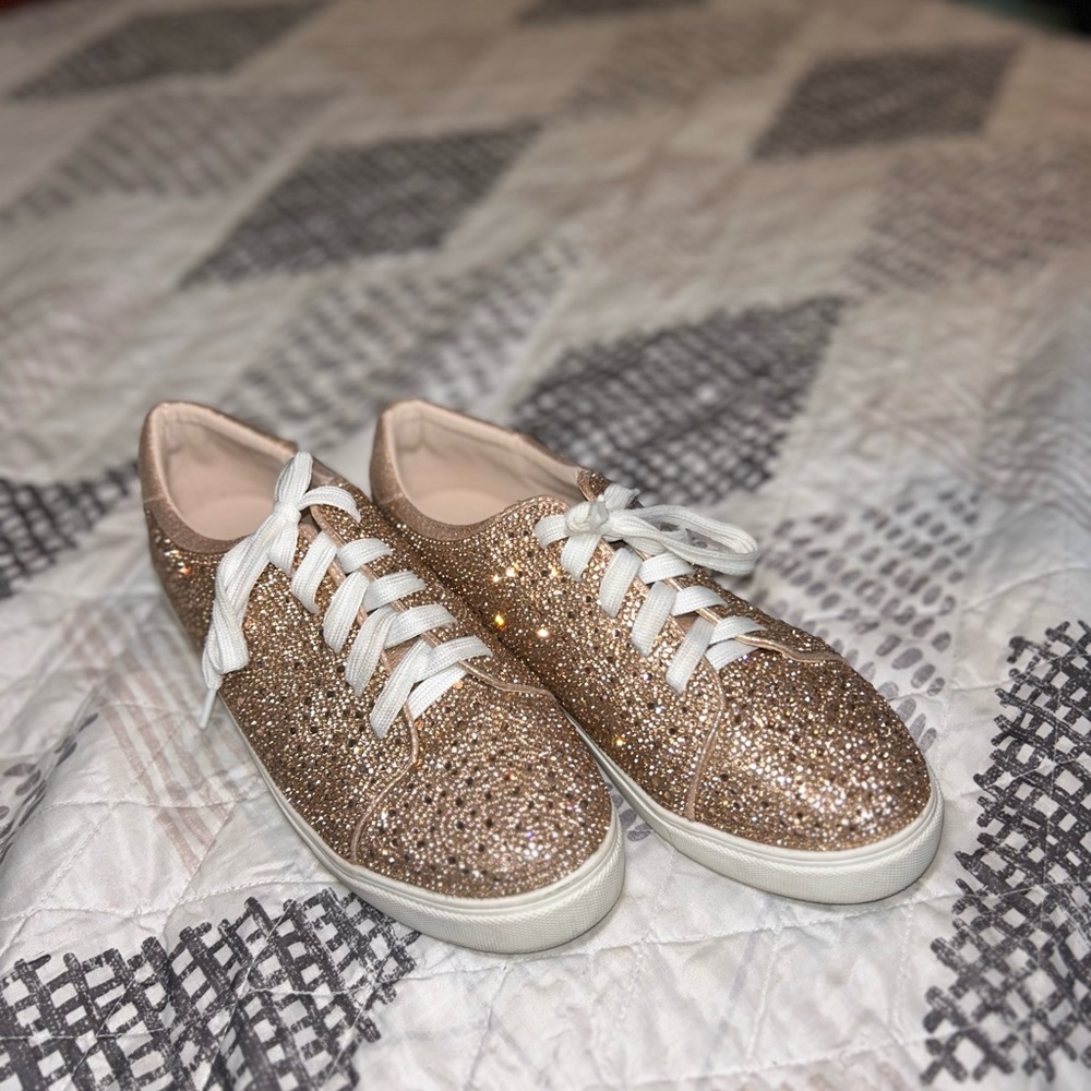 Rose Gold Rhinestone Sneakers